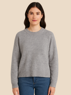 Dames Gebreide Trui – Eenvoudige, Warme en Elegante Casual Trui-Sweater-Suzannies-Grijs-S-Suzannies
