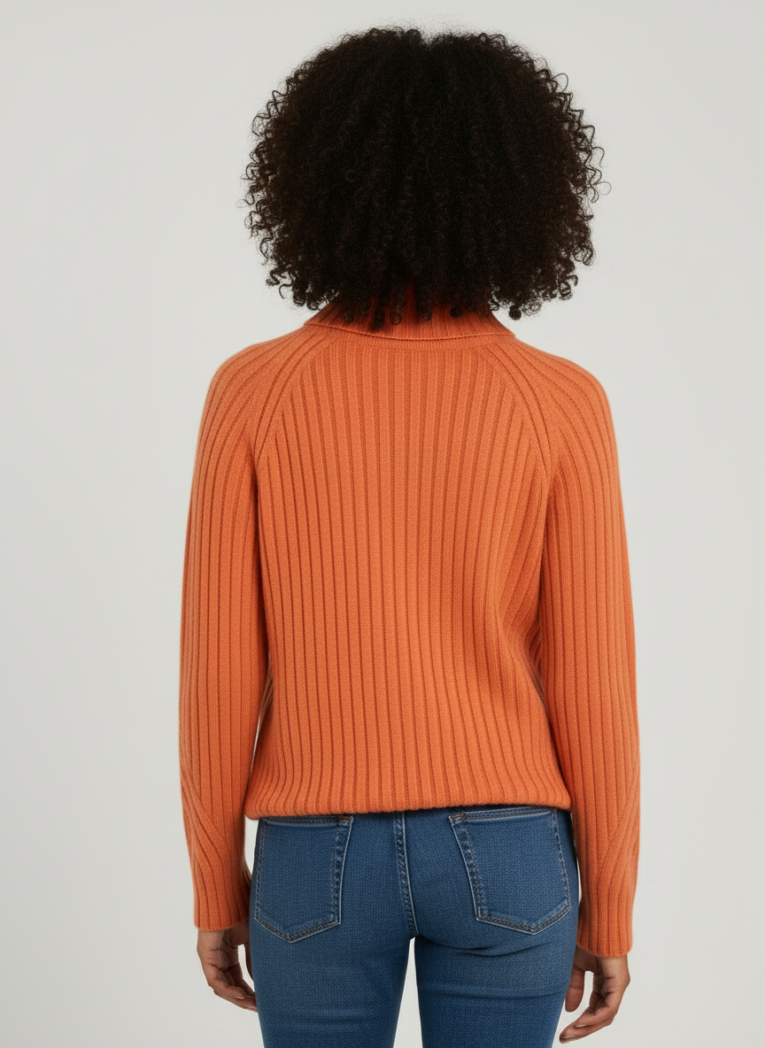 Dames Geribbelde Coltrui – Elegante, Warme en Comfortabele Trui