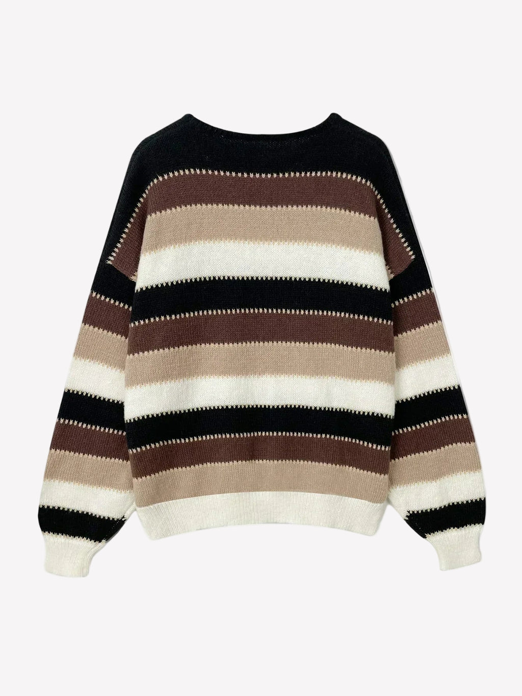 Dames Gestreepte Breisweater – Comfortabele en Stijlvolle Trui-Sweater-Suzannies-Bruin-S-Suzannies