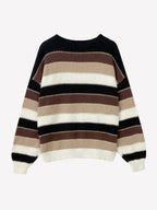 Dames Gestreepte Breisweater – Comfortabele en Stijlvolle Trui-Sweater-Suzannies-Bruin-S-Suzannies