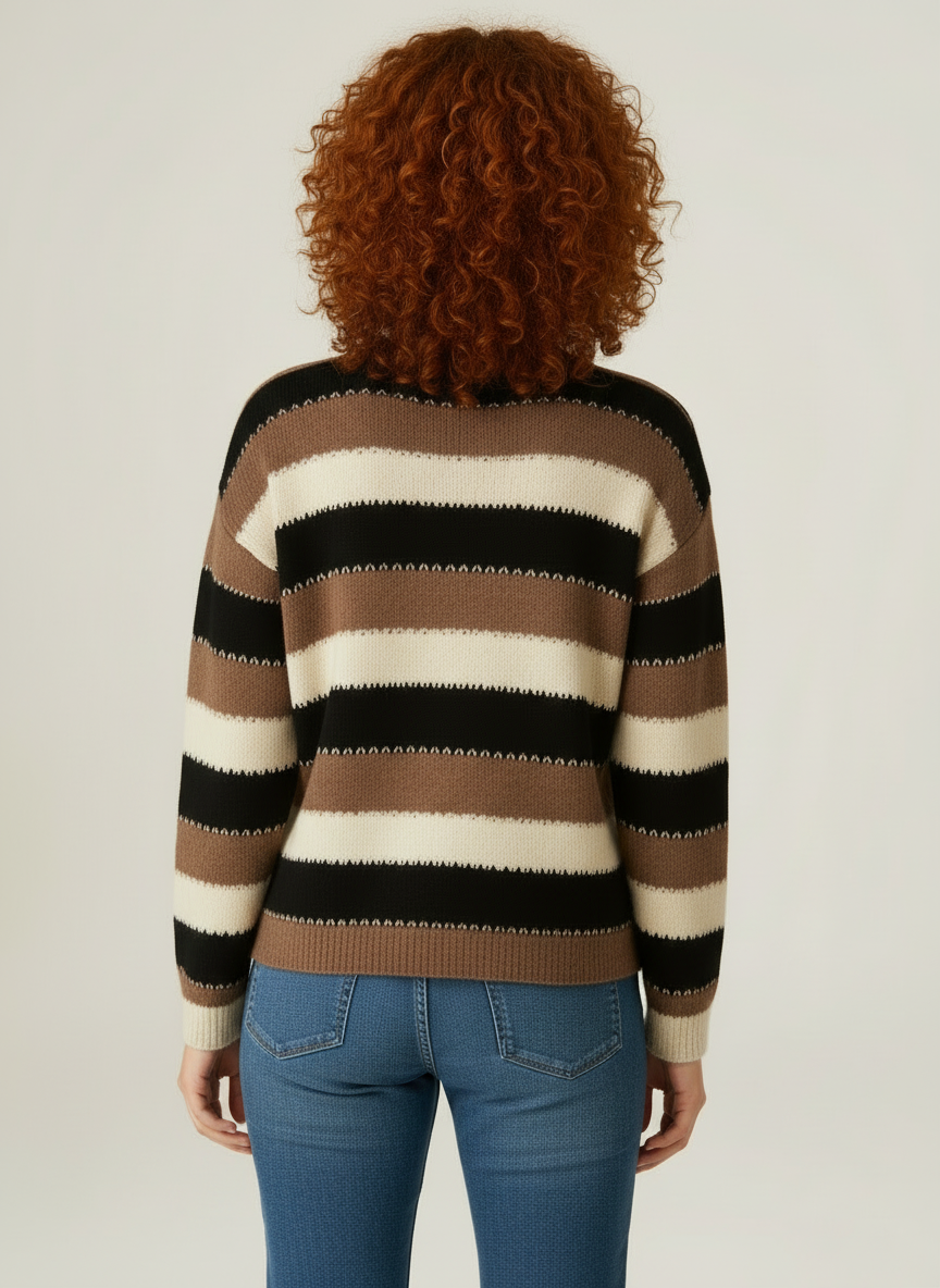 Dames Gestreepte Breisweater – Comfortabele en Stijlvolle Trui