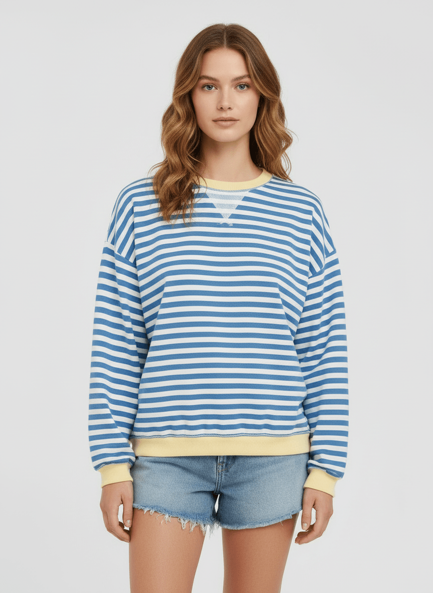 Dames Gestreepte Oversized Trui – Warme, Casual en Stijlvolle Look-Sweater-Suzannies-Suzannies