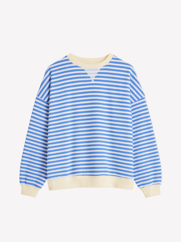 Dames Gestreepte Oversized Trui – Warme, Casual en Stijlvolle Look-Sweater-Suzannies-Blauw-S-Suzannies