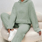 Dames Huispak Set – Teddy, Hoodie, Loungewear Set-Dames Lounge Set-Suzannies-Groen-S-Suzannies