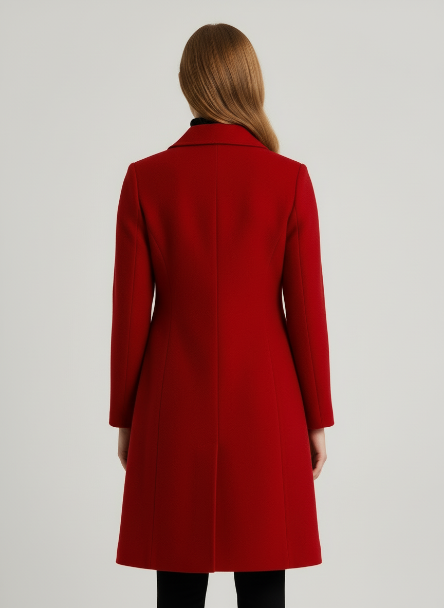 Dames Lange Wollen Mantel – Elegante en Warme Winterjas