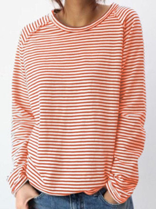 Dames Longsleeve Shirt – Gestreept, Comfortabel, Tijdloos Trui-Dames Longsleeve Shirt-Suzannies-Rood-S-Suzannies