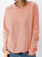 Dames Longsleeve Shirt – Gestreept, Comfortabel, Tijdloos Trui-Dames Longsleeve Shirt-Suzannies-Rood-S-Suzannies