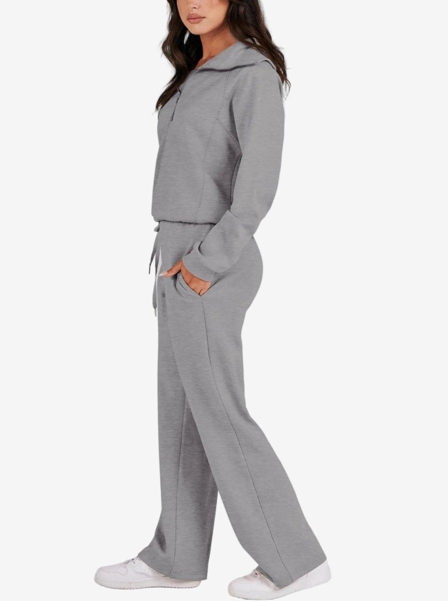Dames Loungewear Set – Half Zip, Comfortable Lounge Set-Dames Loungewear Set-Suzannies-Suzannies