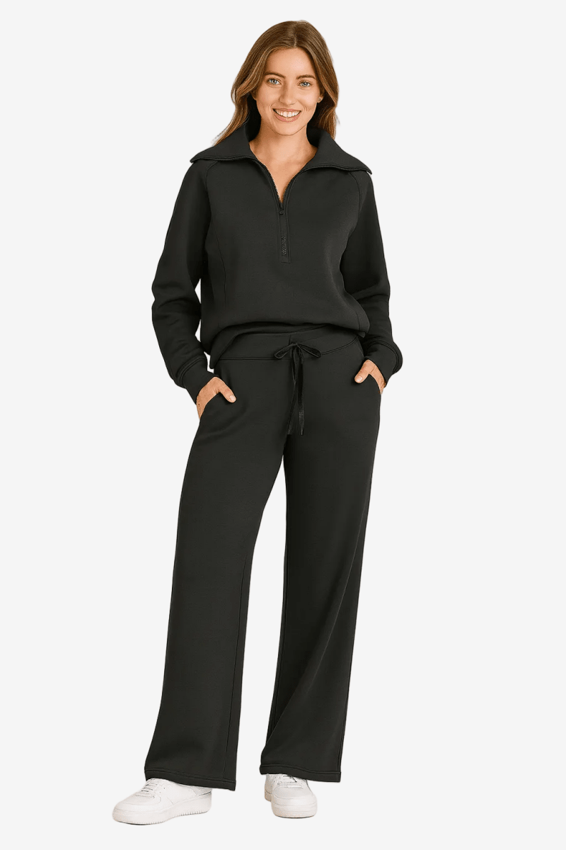 Dames Loungewear Set – Half Zip, Comfortable Lounge Set-Dames Loungewear Set-Suzannies-Suzannies