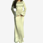 Dames Maxi Jurk – Satijnen, Lange Mouwen, Elegante Jurk-Dames Maxi Jurk-Suzannies-Suzannies