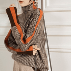 Dames Visgraat Trui – Colkraag, Gestreept Patroon, Coltrui-Trui-Suzannies-Suzannies