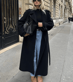 Dames Winterjas – Lang, Oversized, Elegant Mantel-Dames Winterjas-Suzannies-Zwart-S-Suzannies