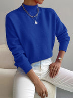 Gebreide Dames Trui – Turtleneck, Tijdloos, Comfortabel Trui-Dames Gebreide Trui-Suzannies-Blauw-S-Suzannies