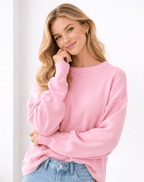 Klassieke Dames Trui – Ronde Hals, Loszittend, Fijngebreide Stof-Dames Trui-Suzannies-Suzannies