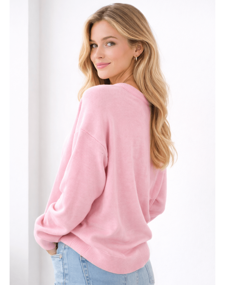 Klassieke Dames Trui – Ronde Hals, Loszittend, Fijngebreide Stof-Dames Trui-Suzannies-Suzannies