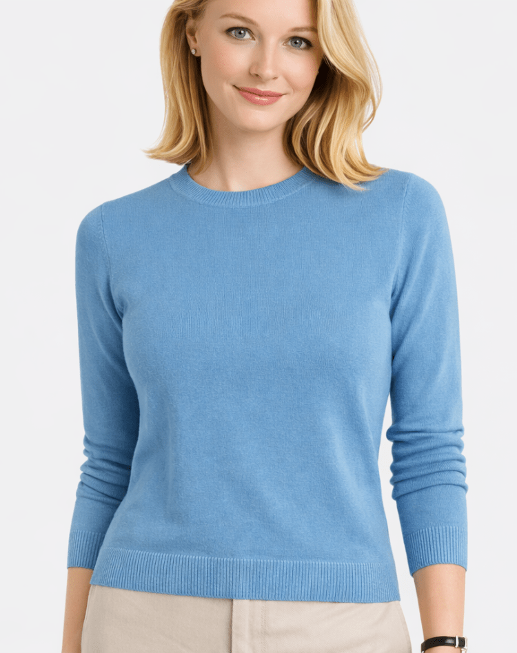 Klassieke Dames Trui - Ronde Hals, Tijdloos, Lange Mouwen Trui-Dames Trui-Suzannies-Blauw-M-Suzannies